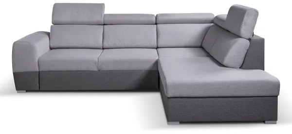 Canapea colțar extensibilă în L MATRIX gri, cu spațiu de depozitare, dreapta