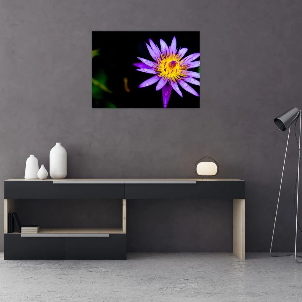 Tablou pe sticlă cu floare (70x50 cm)