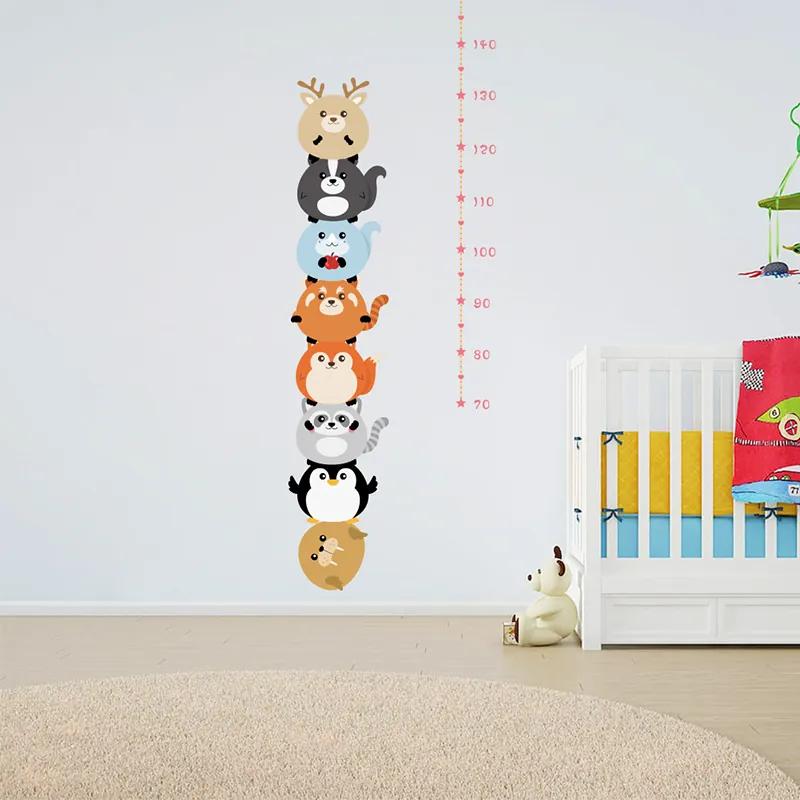 Autocolant de perete "Metru pentru copii - Animăluțe" 150x40 cm