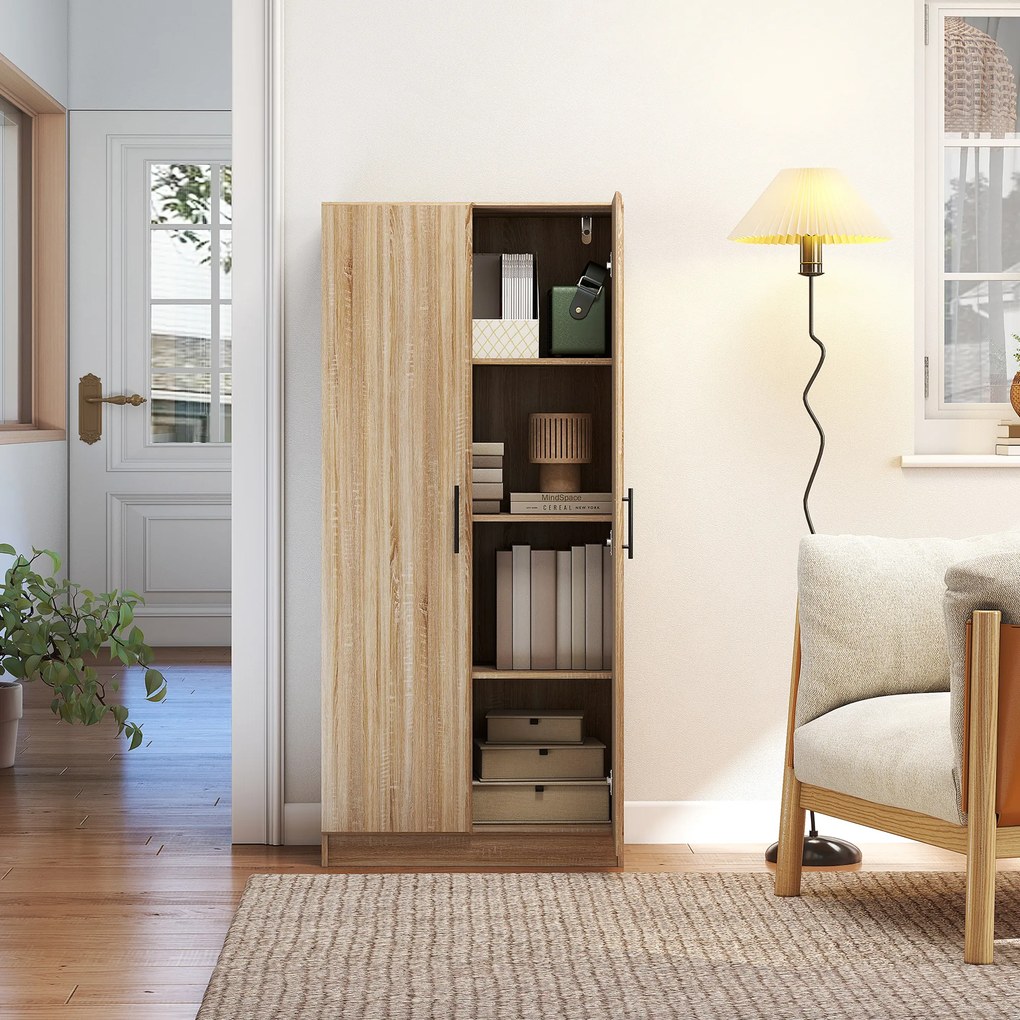 HOMCOM Dulap de Bucătărie Modern cu Rafturi Ajustabile și Uși Amortizate Lemn | Aosom Romania