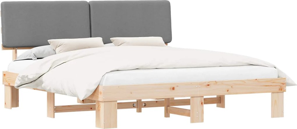 vidaXL Cadru de pat cu tăblie tapițată Gri deschis 180 x 200 cm