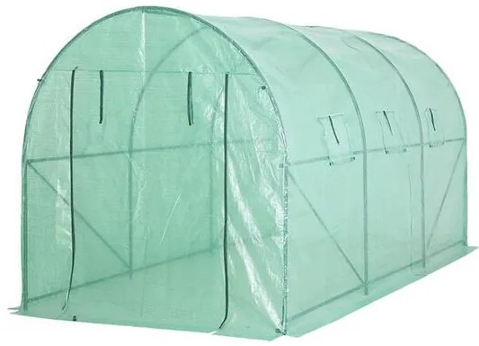 Sera de gradina, tip tunel, 6 ferestre, cadru metalic, 2x3.5x2 cm, Strend Pro