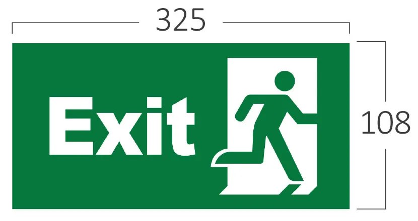 Autocolant EXIT+usa, pentru lampi BC14-0900, Braytron