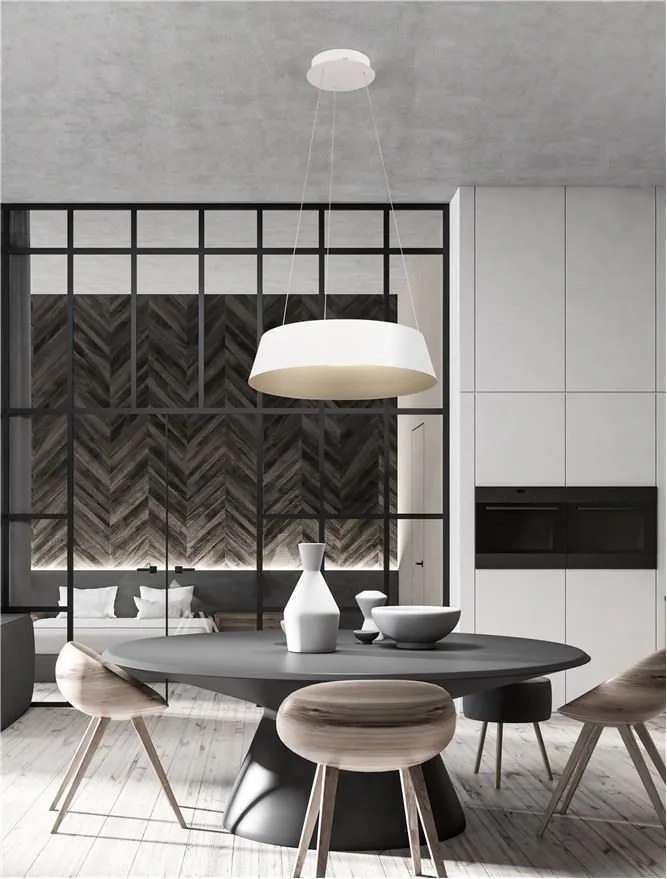 Pendul LED dimabil design modern ALBA alb 42cm