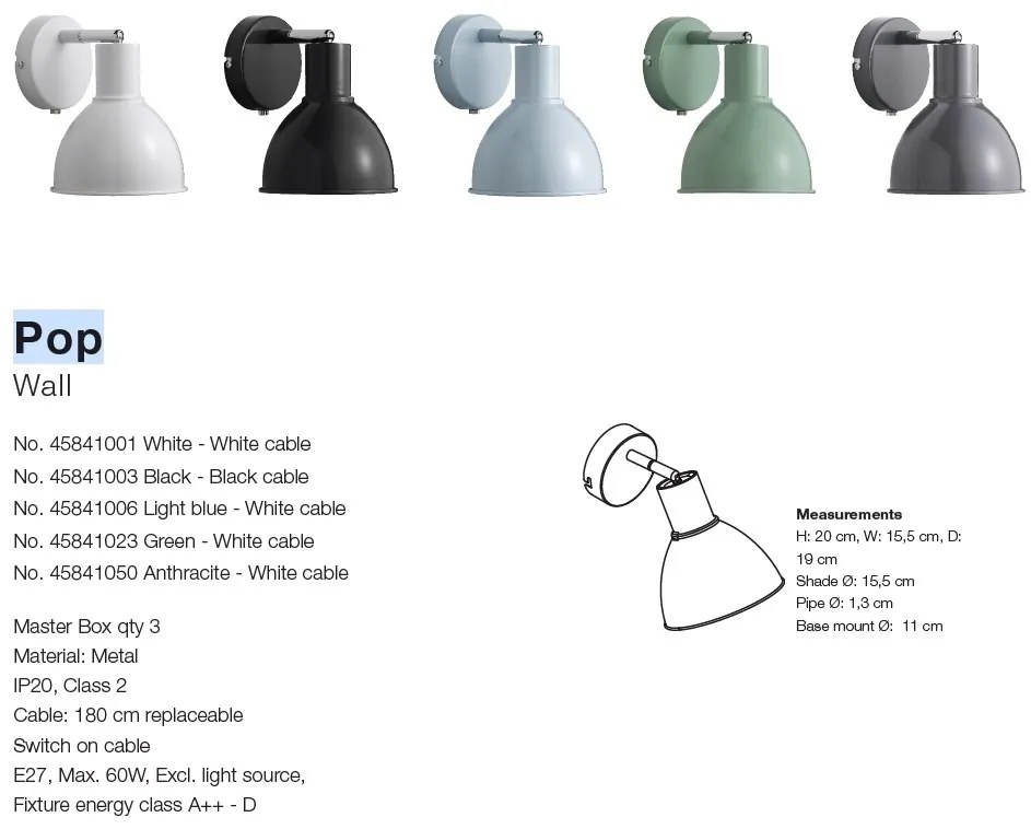 Aplica moderna design minimalist Pop, verde 45841023 NL