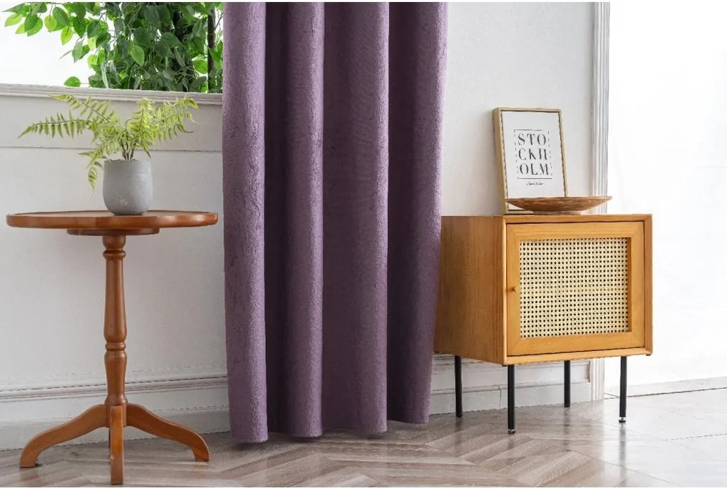 Draperie opaca DUNES VELVET 140x250 cm, mov Agatat: Inele metalice