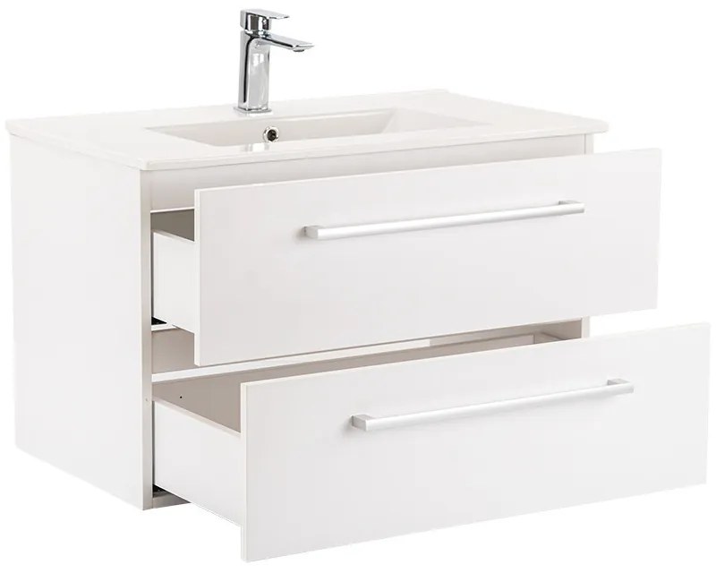 Dulap inferior Vario Clam 80 cu lavoar alb-alb