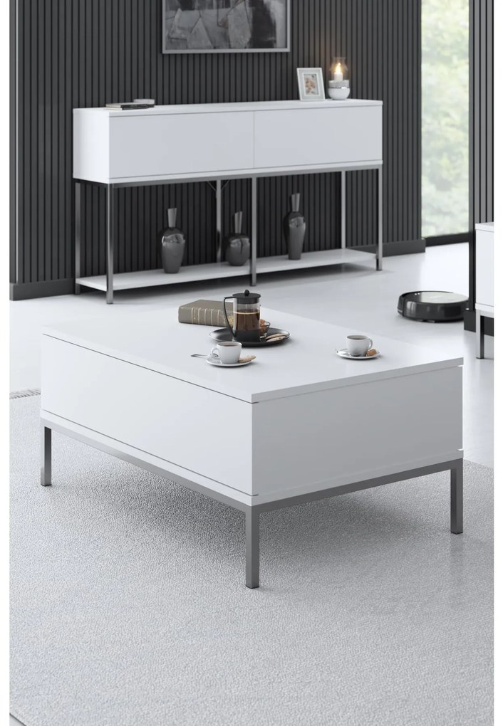 Masă de cafea Lurde (Alb + Auriu). 1089590