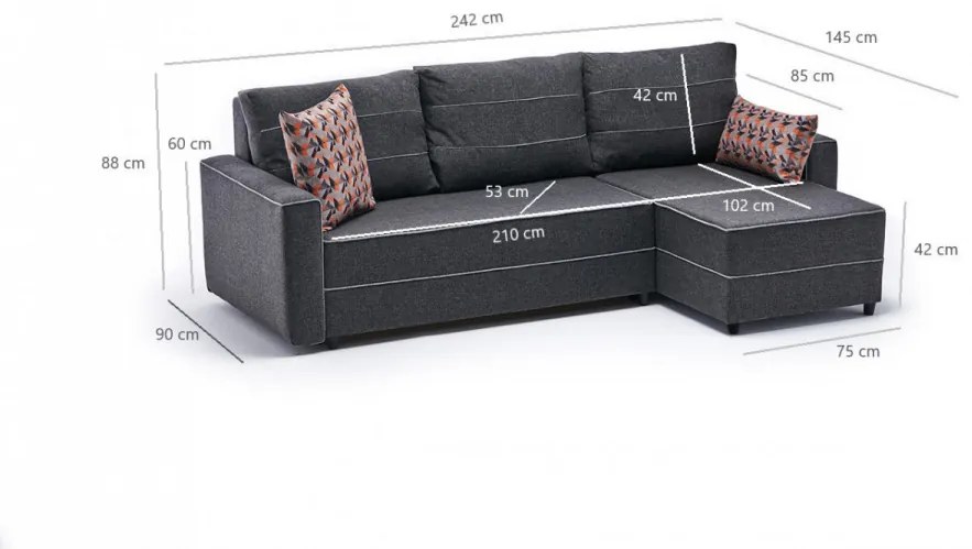 Coltar extensibil Ece Right, Antracit