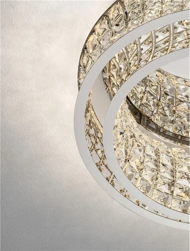 Lustra aplicata LED crom, cristale sticla CELYSIA 50cm