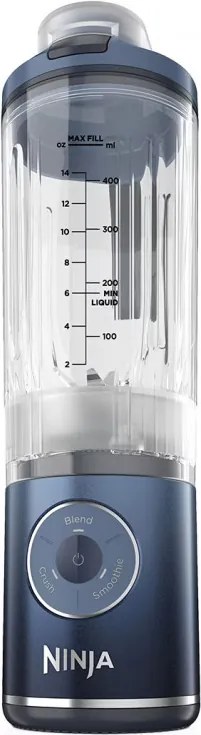 Blender portabil Ninja Blast Max BC251EUNV, 14,4 W, 11,1 V, 570 ml, 19 000 rpm, zdrobire gheață, până la 25 de cicluri, fără BPA, albastru