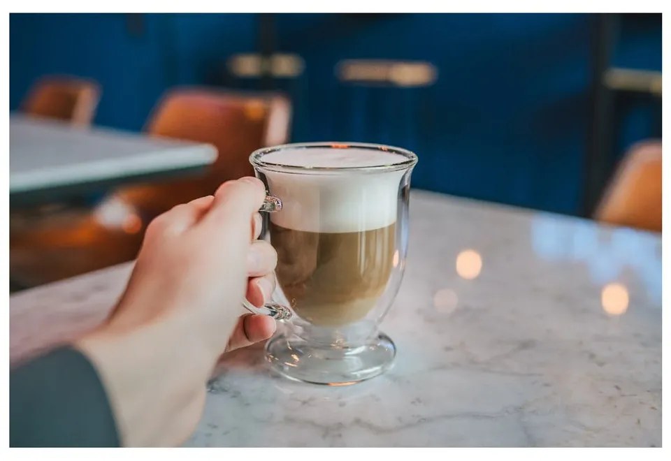 Căni 2 buc. cu perete dublu/pentru latte din sticlă 250 ml Amo – Vialli Design