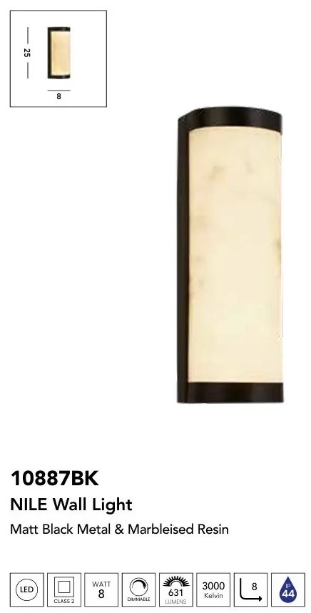 Aplica de perete baie cu protectie IP44 LED Nile