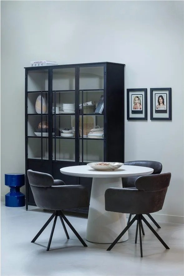 Scaun de dining maro închis cu cotiere tapițat Fenne – WOOOD