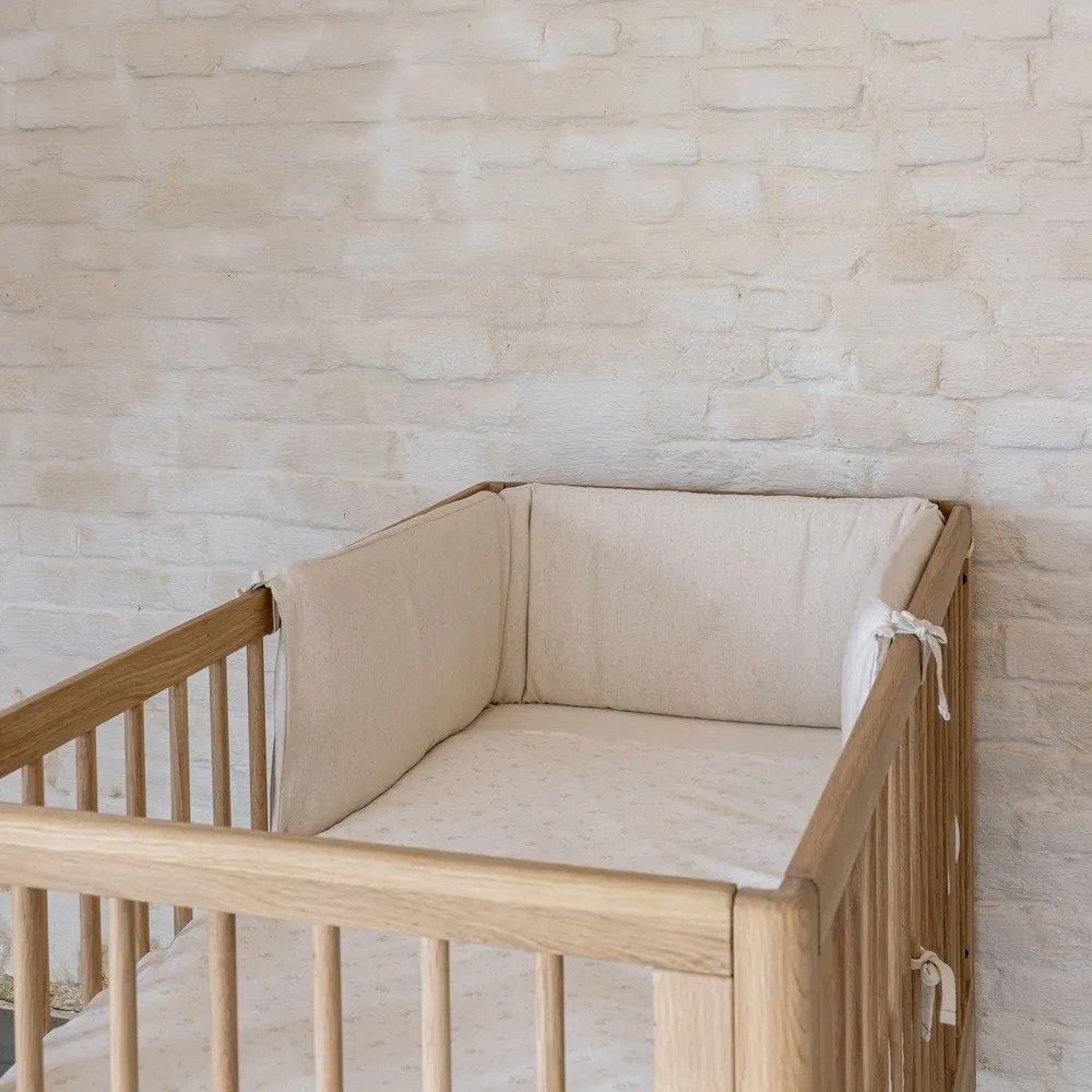 Pătuț în culoare naturală din lemn de stejar cu înălțime reglabilă 60x120 cm Forrest – Vipack