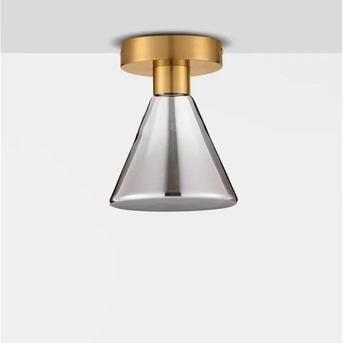 Plafoniera, Spot aplicat LED, Metal, Sticla, Fumuriu, Voi