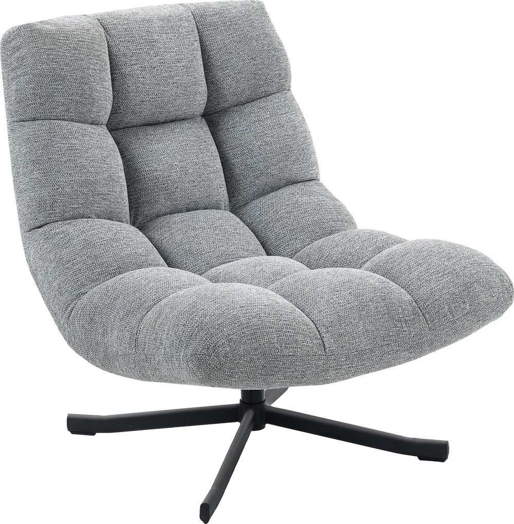 HOMCOM Fotoliu de salon fără brațe, scaun pivotant din țesătură chenille impermeabilă, șezut lat, 75 x 95 x 90 cm, gri | Aosom Romania