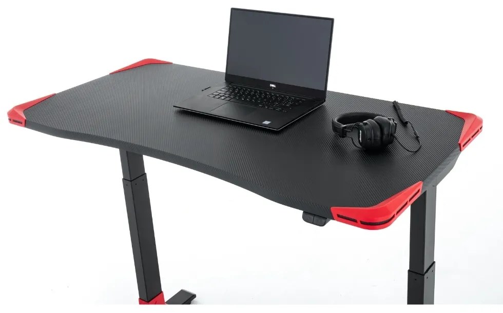 Masa OfficeTech Game cu inaltime reglabila, 120 x 60 cm, neagra