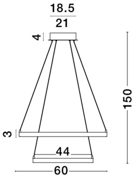 Lustra moderna suspendata, diametru 60cm, LED Leon