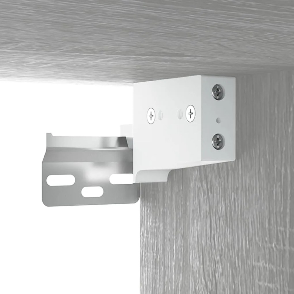 Dulap perete suspendat gri sonoma 34,5x34x90 cm lemn compozit 1, sonoma gri