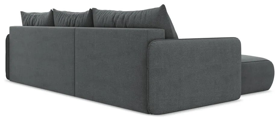 Colțar gri extensibil/cu spațiu de depozitare (cu colț pe partea stângă) Nanea – Makamii