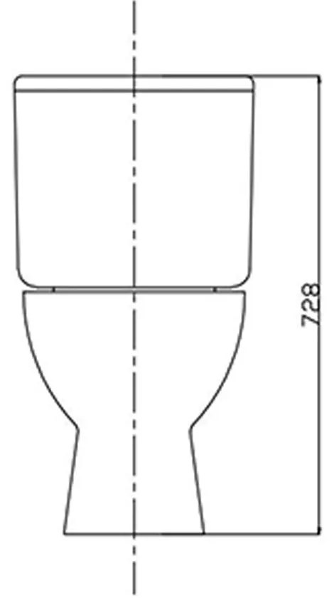 Toaletă monobloc Cleano cu evacuare spate și scaun