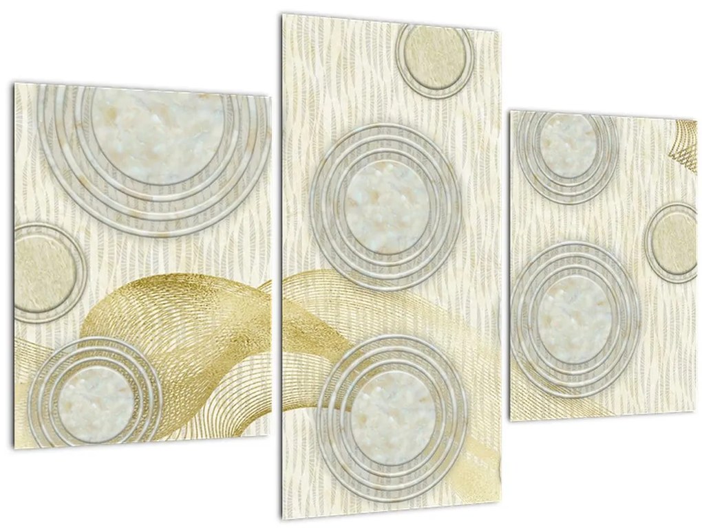 Tablou - Abstract, cercuri de marmură (90x60 cm)