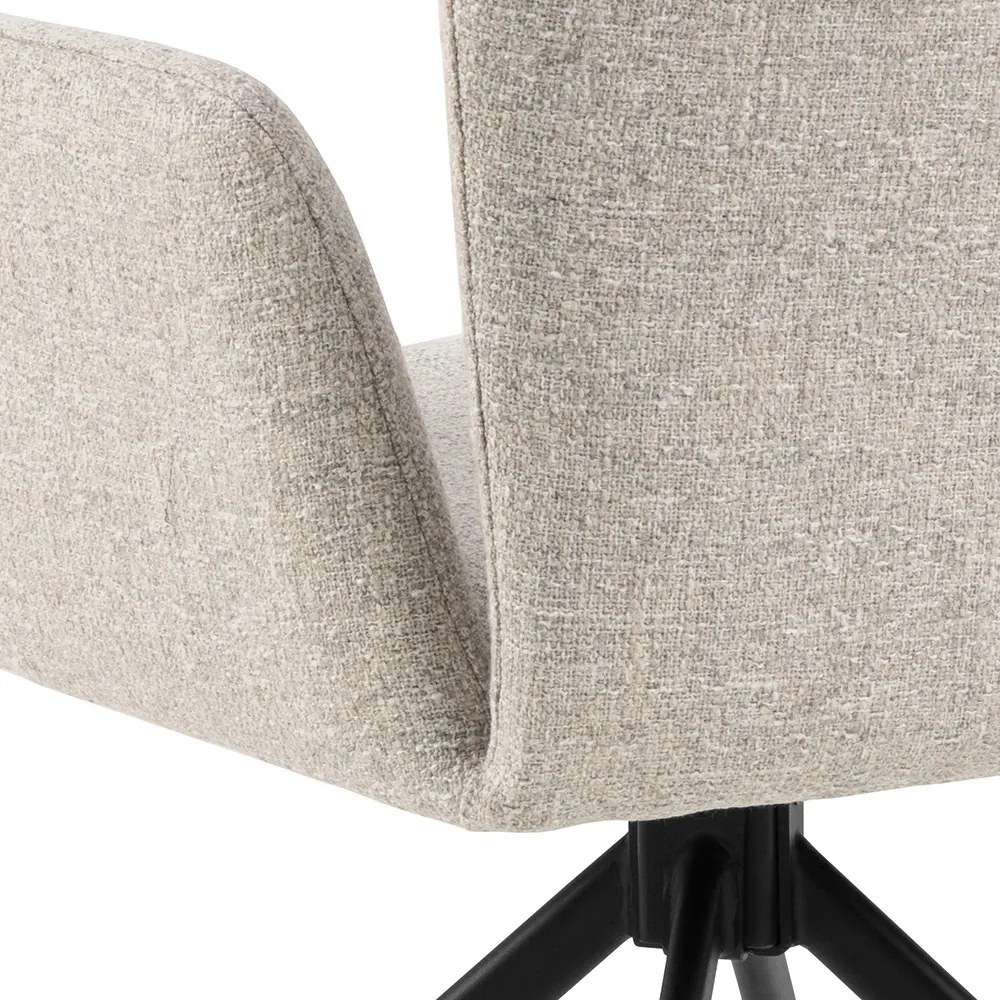 MAZZONI EXPORT SARETTA Bej Melanj (material Java 196) - SCAUN MODERN PIVOTANT TAPIȚAT PENTRU SALON/SUFRAGERIE/BIROU LOFT