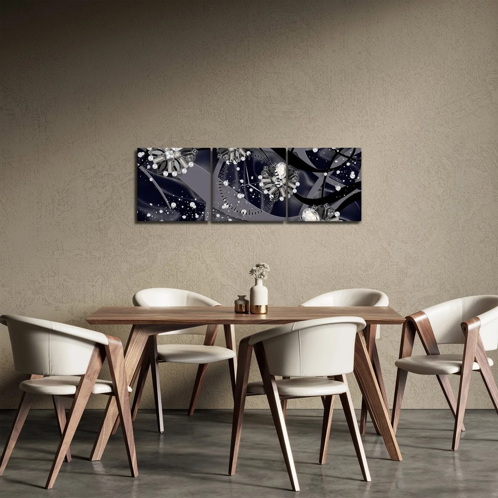 Tablou - Diamante în spațiu (cu ceas) (90x30 cm)