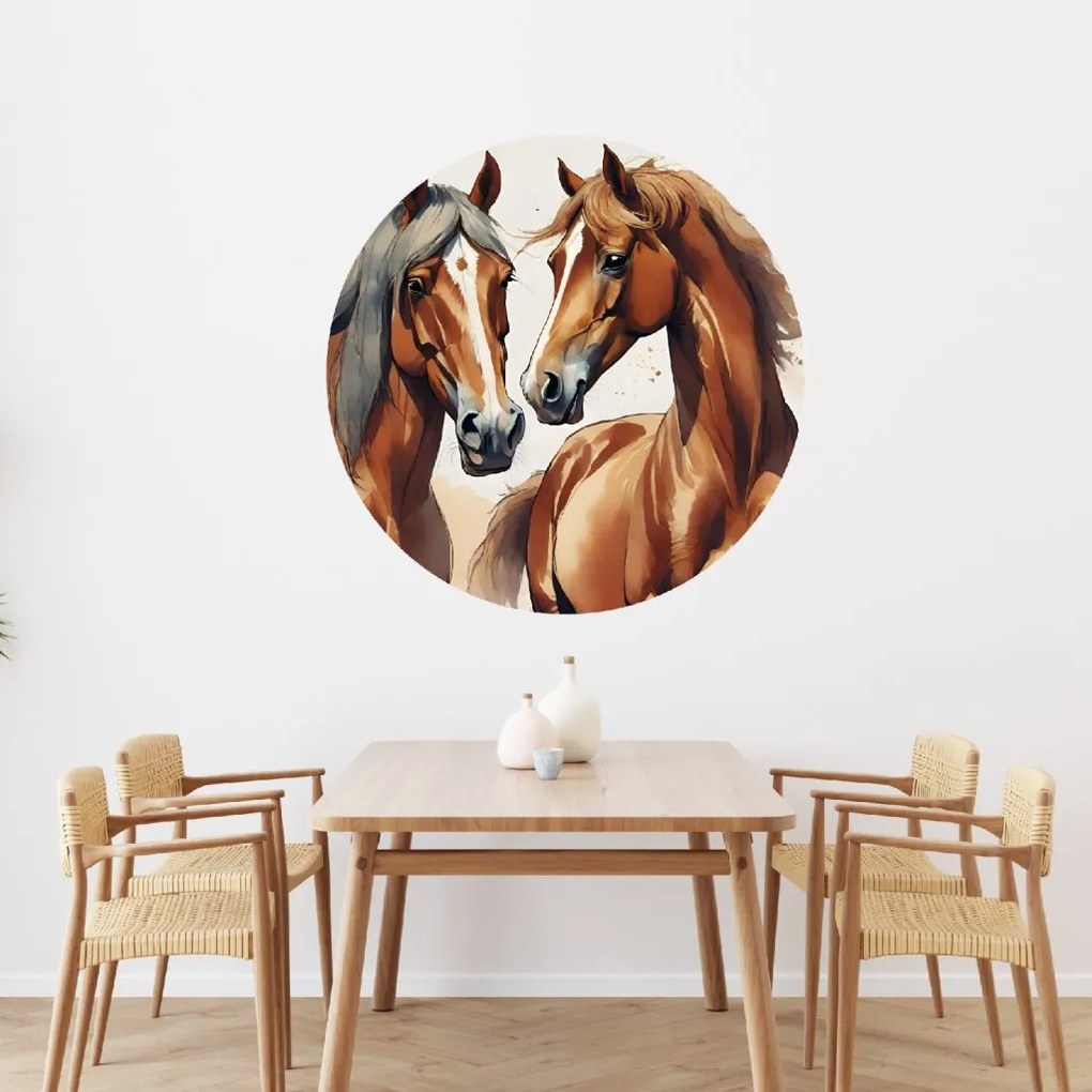 PIPPER. Autocolant circular de perete „Cai” mărimea: 60cm