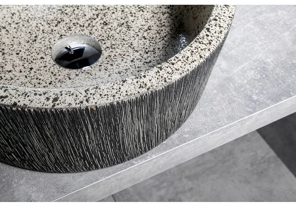 Chiuvetă gri închis rotundă din ceramică ø 41 cm Priori – Sapho