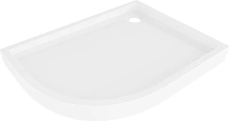 Mexen Flow+ cadă de duș semirotundă asimetrică dreapta 100 x 90 cm, alb lucios - 46Q109010RH