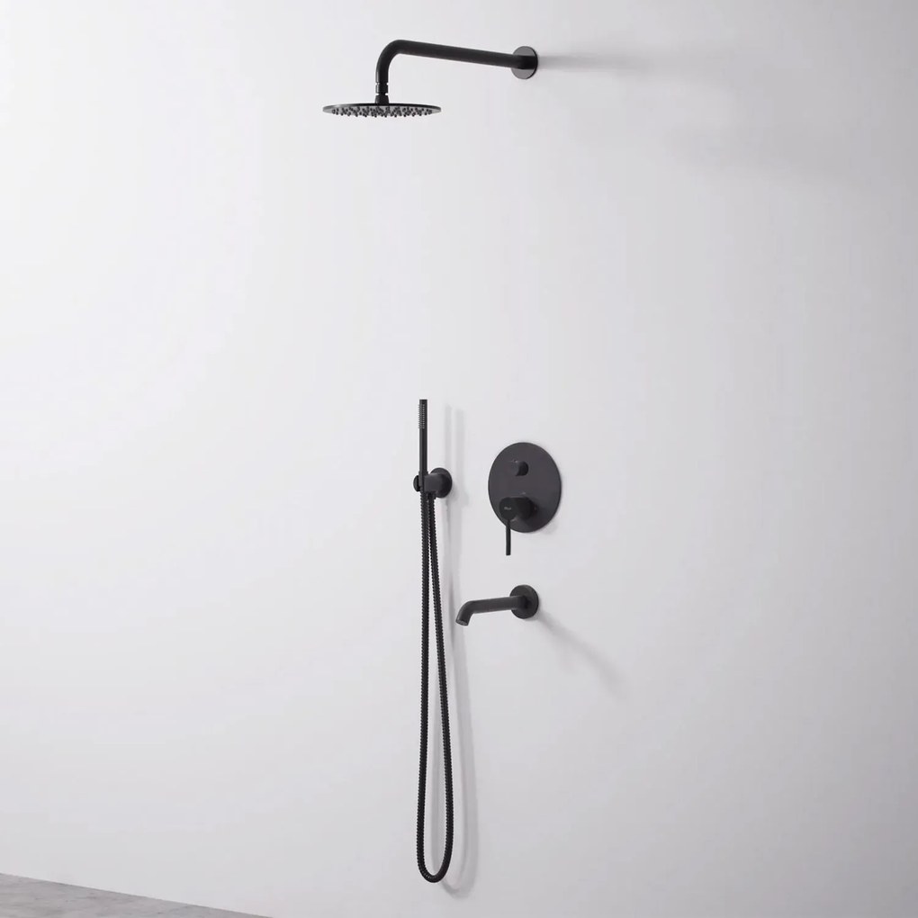 Set de duș și cada incastrabil Rea Lungo Black black + BOX