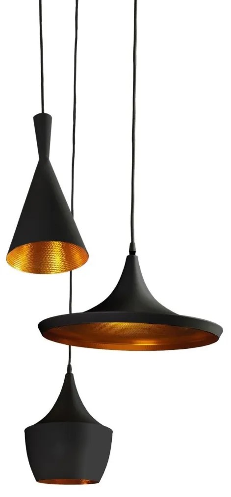 Lustra retro design industrial MIX negru/auriu