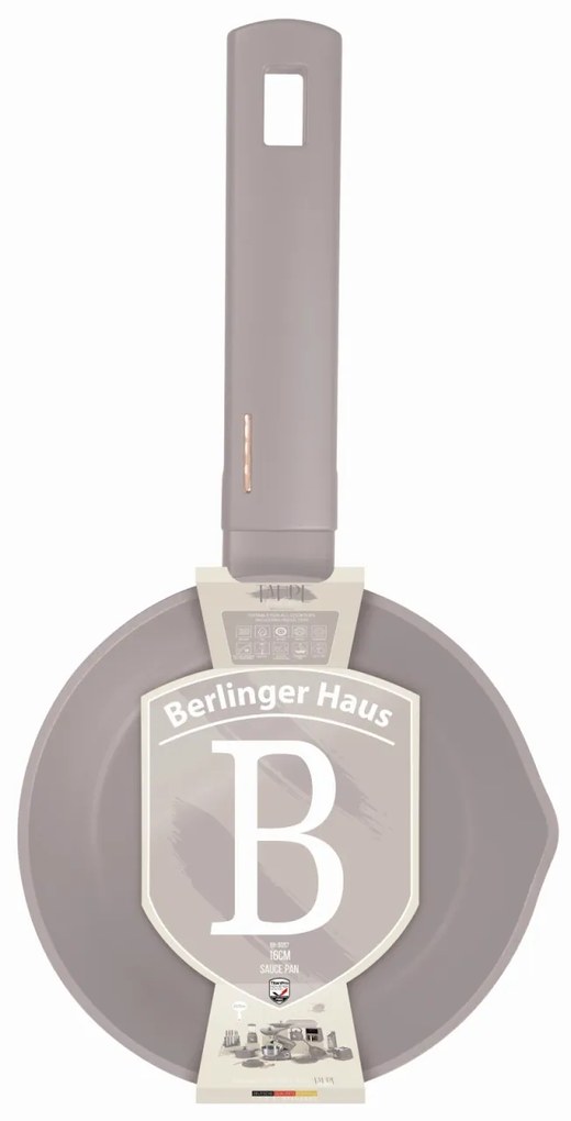 Oală pentru sos 16 cm, 1.2 L Berlinger Haus Taupe Collection BH 8087, cu strat antiaderent titan, ideală pentru încălzire și rețete rapide