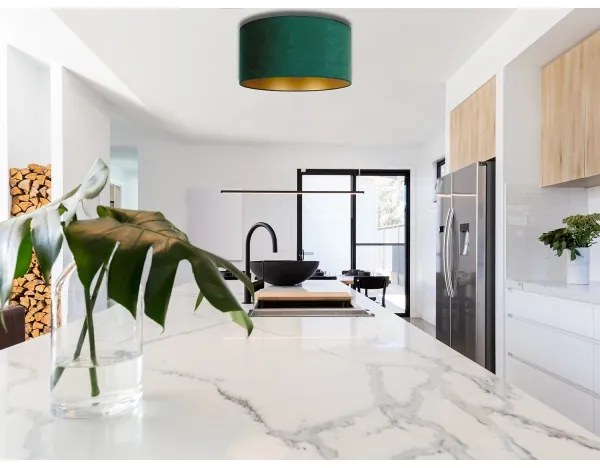 Duolla - Plafonieră ROLLER 1xE27/15W/230V d. 40 cm verde închis/aurie