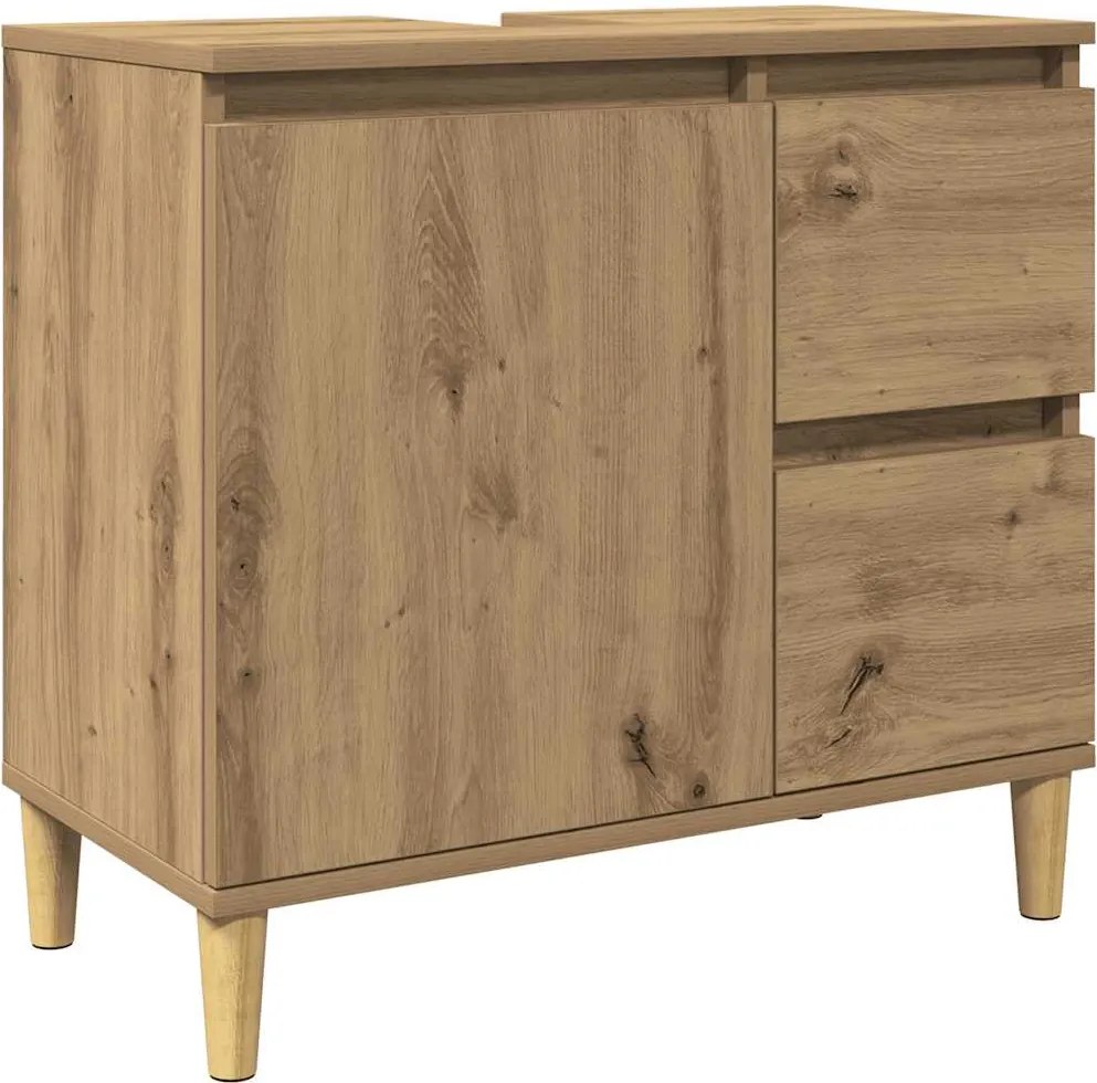 vidaXL Dulap de chiuvetă, stejar artizanal, 65x33x60 cm lemn prelucrat