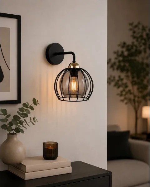 Aplică SOLO BLACK 1xE27/60W/230V black/gold