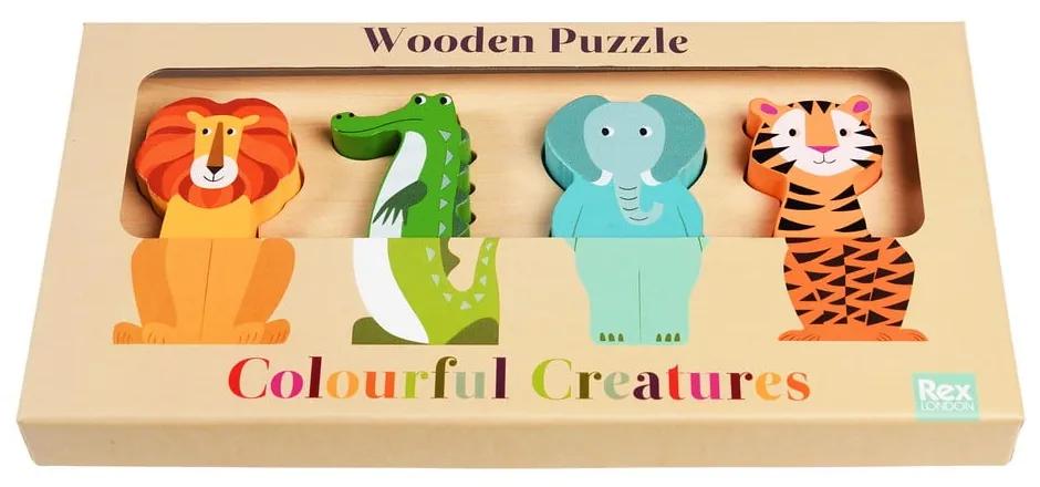 Puzzle din lemn Colourful Creatures - Rex London