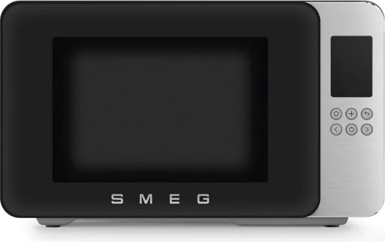 Cuptor cu microunde si gratar 4in1 SMEG Collezione MOC01BLMEU, 1900 W, 29 l, 18 programe, Inchidere lina, Semnal sonor, Ecran LCD, Negru mat