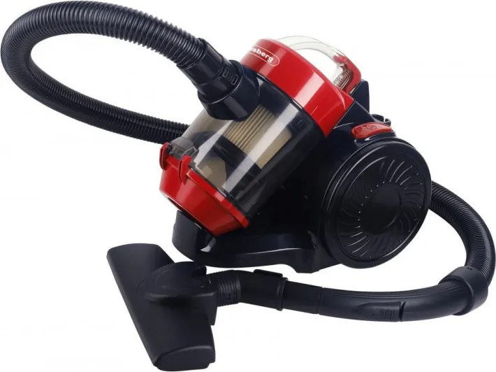 La mâna a doua: Aspirator fara sac Rosberg R51001B, 800W, HEPA, Ciclon, 2 L, Accesorii, Rosu