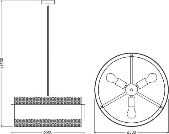 Osram - Lustră suspendată pe cablu DECOR HORNET, 3x E27, 10W, 230V, Ø 50 cm, negru/auriu