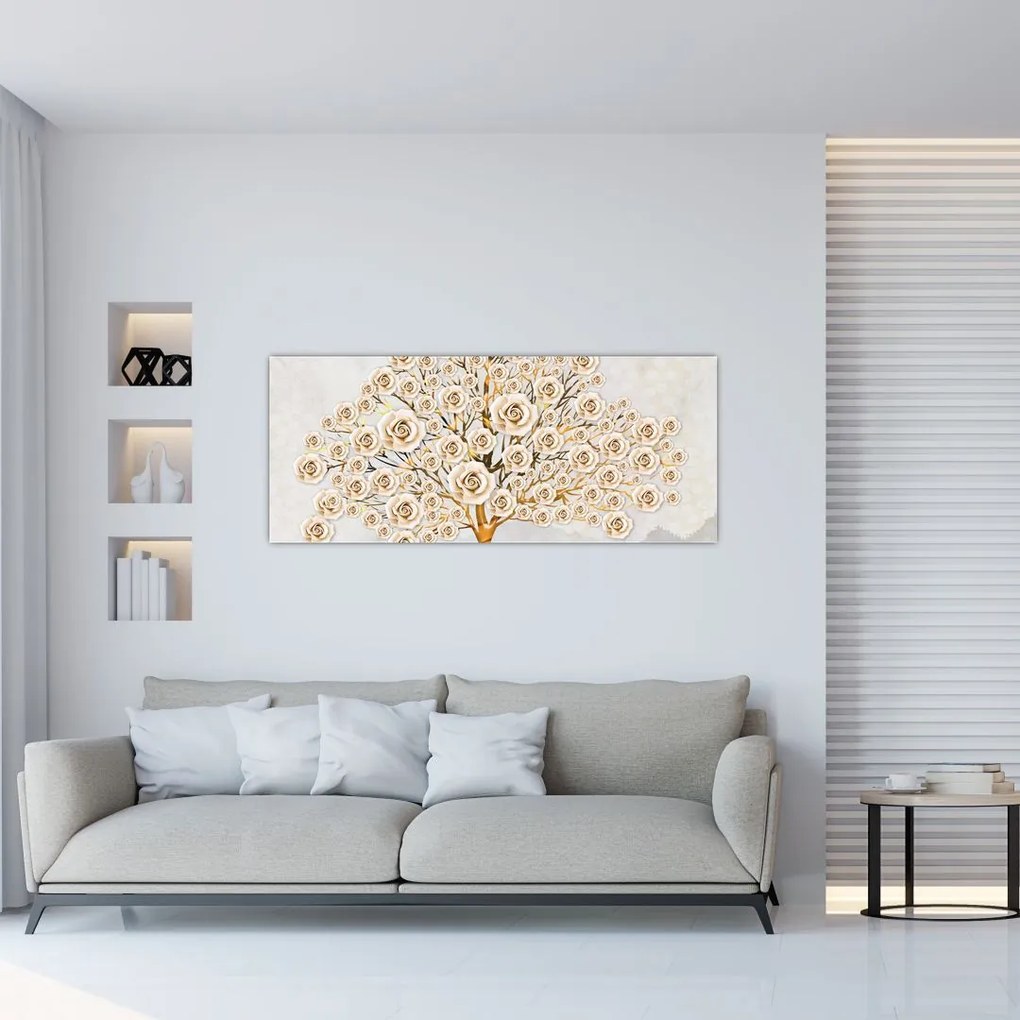 Tablou cu copac cu flori (120x50 cm)