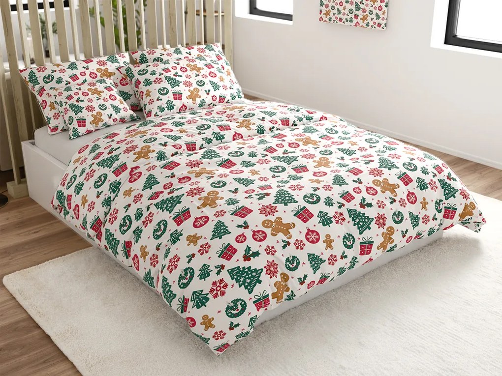 Lenjerie de pat din bumbac MERRY MOOD albă Dimensiune lenjerie de pat: 70 x 90 cm | 140 x 200 cm