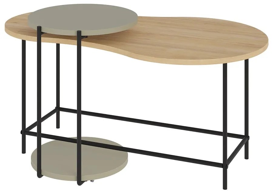 Măsuțe de cafea 2 buc. cu blat cu aspect de lemn de stejar 65x103 cm Rosie – Marckeric