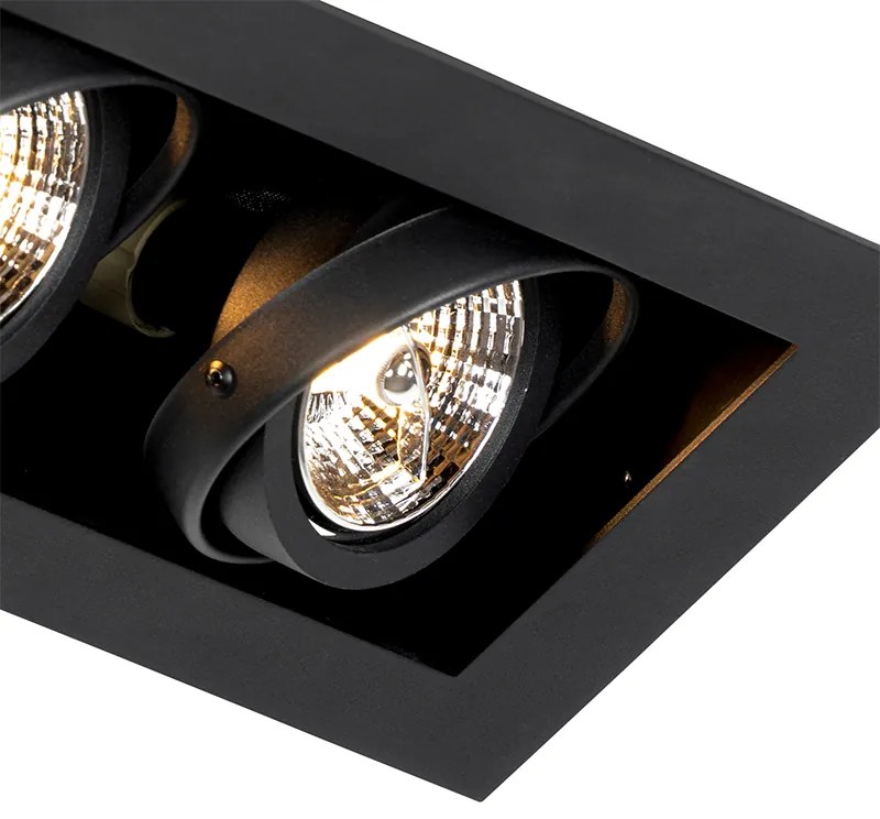 Spot încastrat inteligent negru cu 2 lumini reglabil, incluzând 2 Wifi GU10 70mm - Oneon 70
