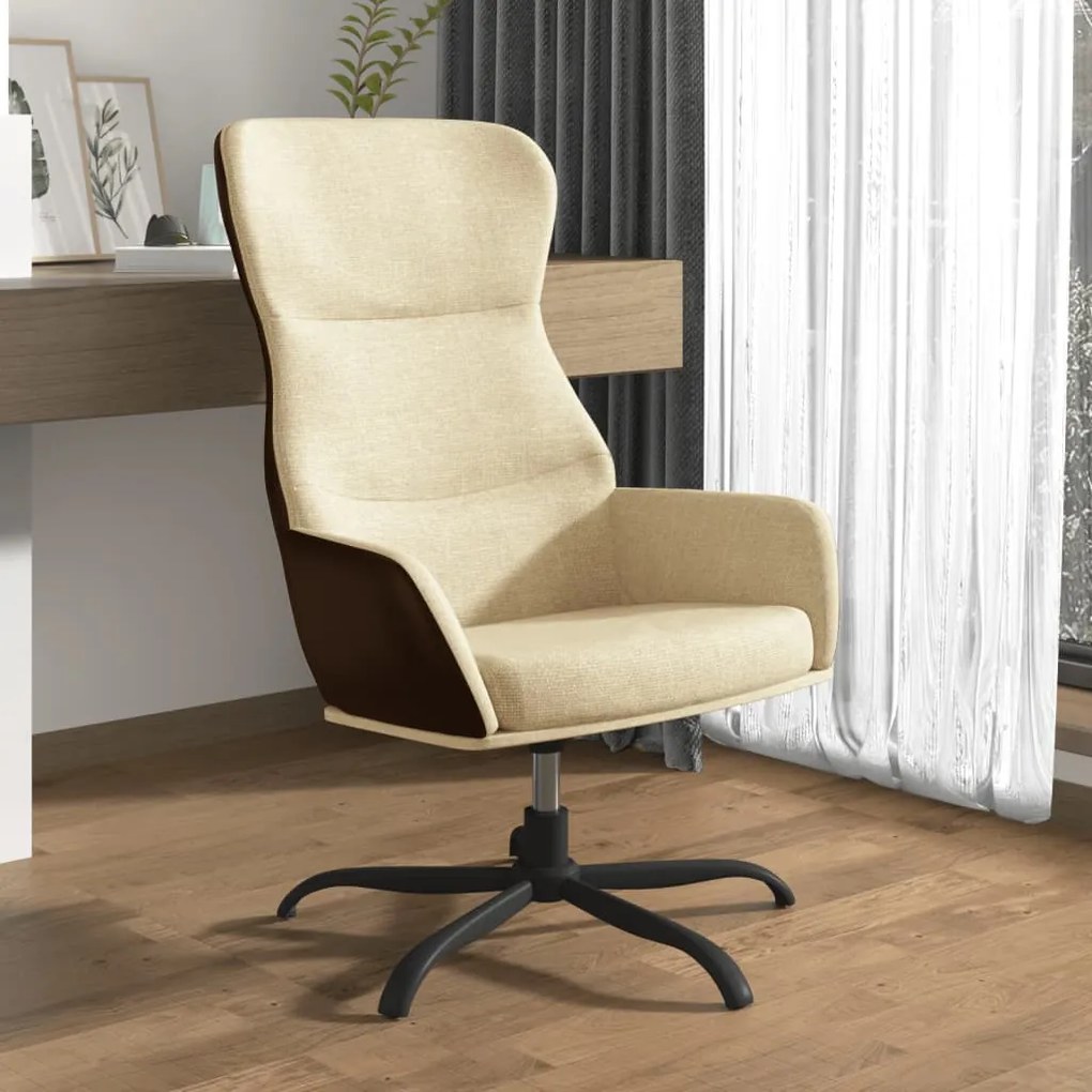 Scaun de relaxare, crem, material textil
