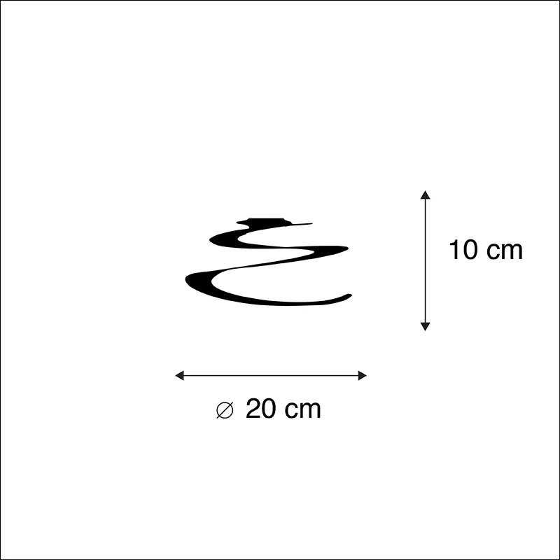 Abajur din oțel negru 20 cm - Spiral