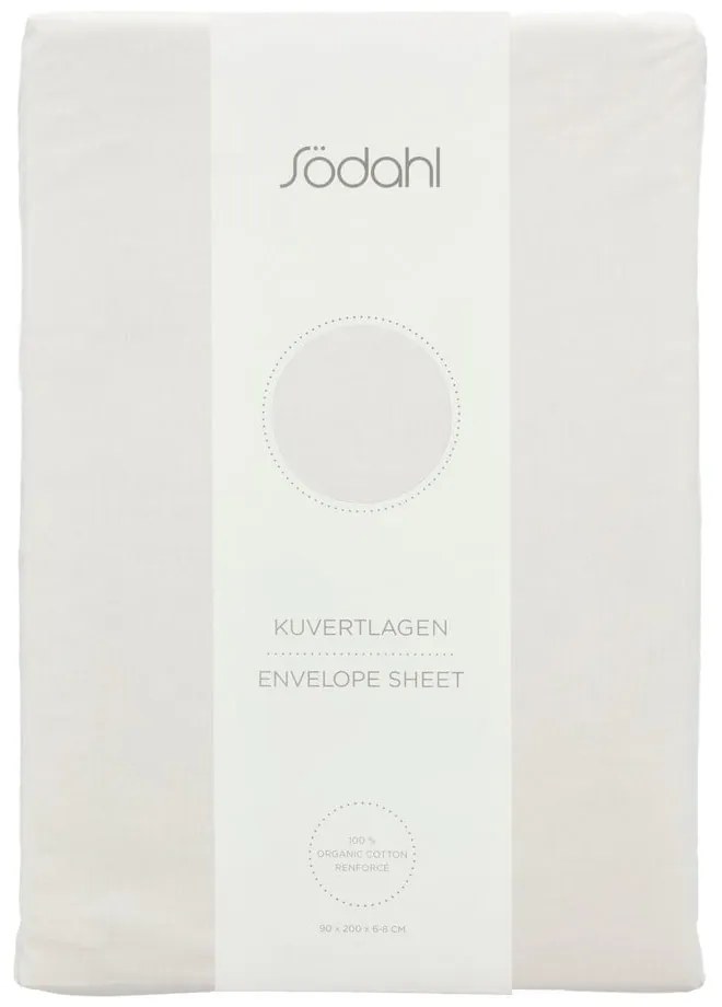 Cearceaf alb din bumbac cu elastic 140x200 cm Calm – Södahl