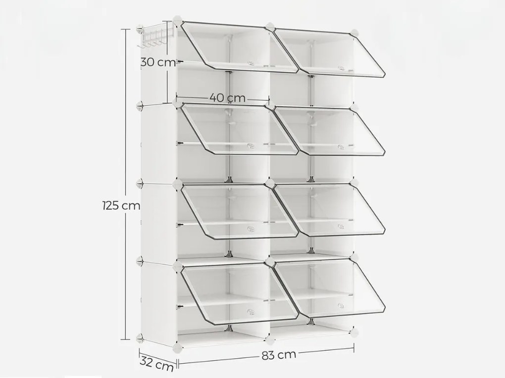 Pantofar modular AGMO 83x125 cm, alb